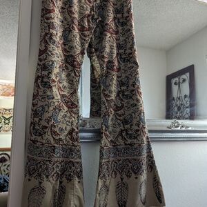 Free people flare paisley pants size 31